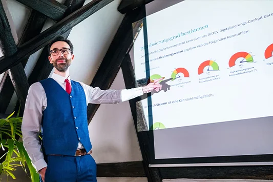 Präsentation zu Digitalisierungskennzahlen in der Steuerberatung